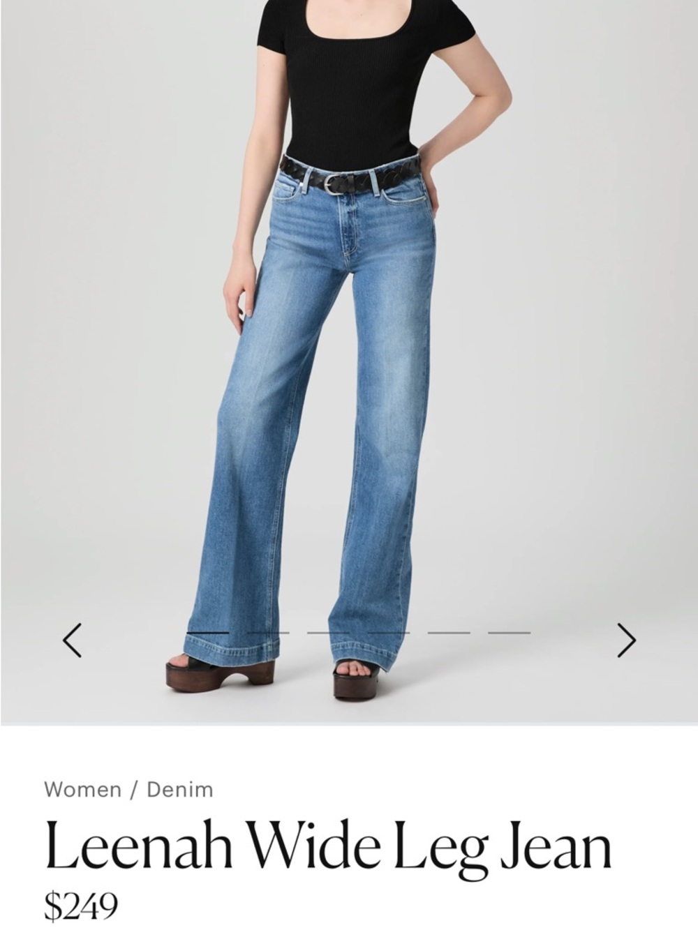 PAIGE Light Blue Wide Leg Denim Jeans